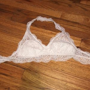 White halter bralette
